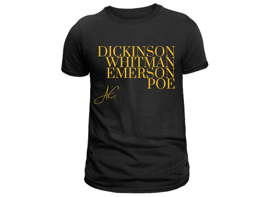 The Poetic Legends T-Shirt - Dickinson, Whitman, Emerson, Poe